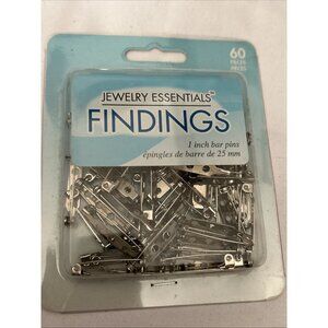 Jewelry Essentials Findings 1" Bar Pins Pinbacks DIY Crafts 60 pc-Pack new seale